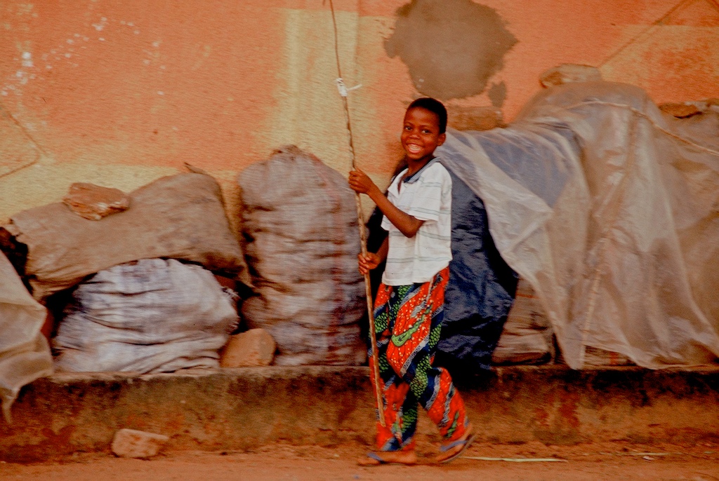 Benin-young boy walking