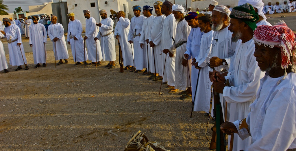 Omani wedding-village elders gathering 
